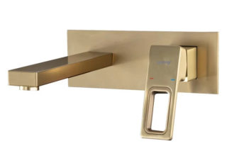 Встраиваемый смеситель для раковины Gappo G1017-13 золотой сатин